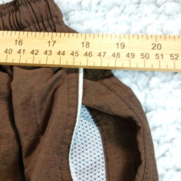Triangle Swim Trunk Men's L. Nylon Lined 3 Pocket Faux Front Drawstring Brown... - Picture 10 of 13